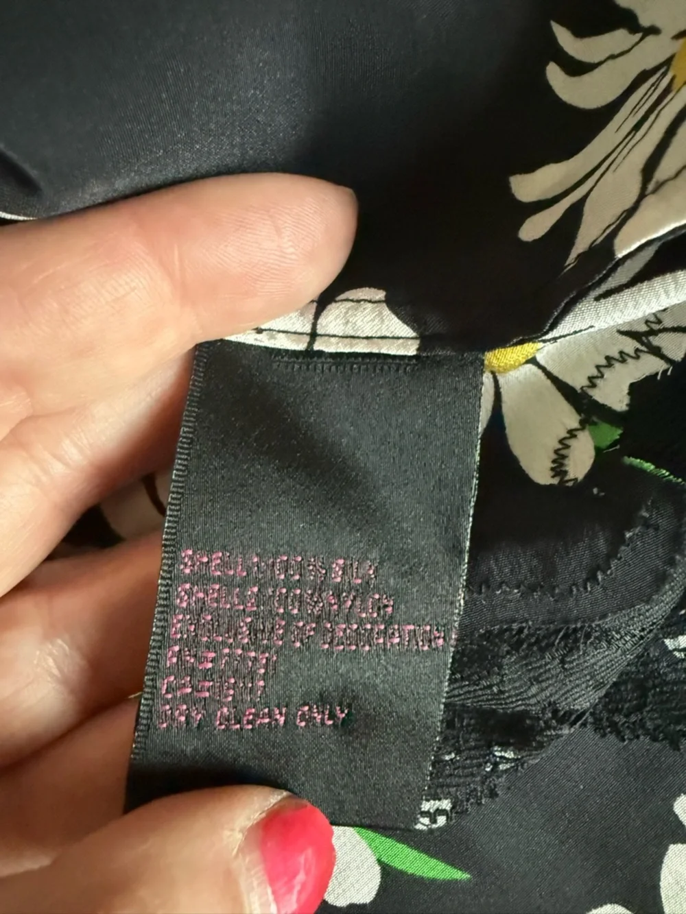 Betsey Johnson Black Midi Dress with White & Yellow Daisy Print - Picture 5 of 5